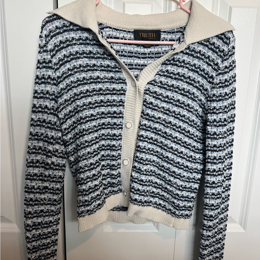 Truth Women's Classic Striped Cardigan - Picture 2 of 6